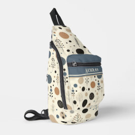 Abstracte Woodland aangepaste naam Sling Bag