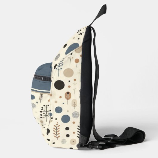 Abstracte Woodland aangepaste naam Sling Bag (Rechts)