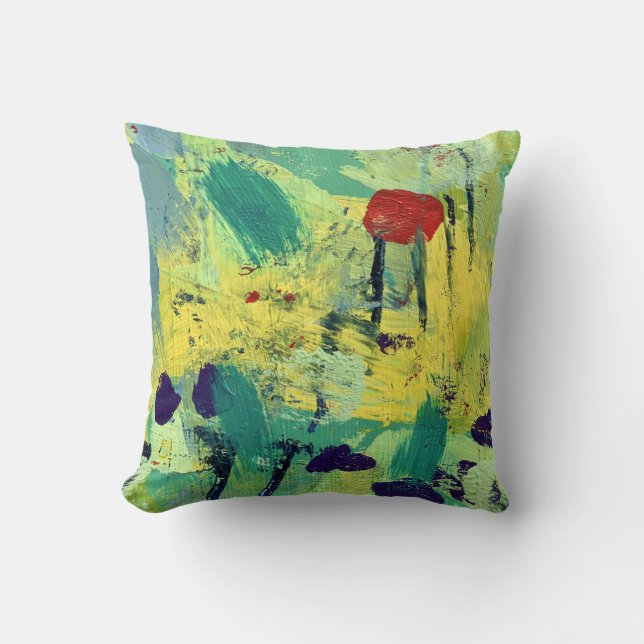 Abstracte Worpillow met Veld en Weide Kussen (Voorkant)
