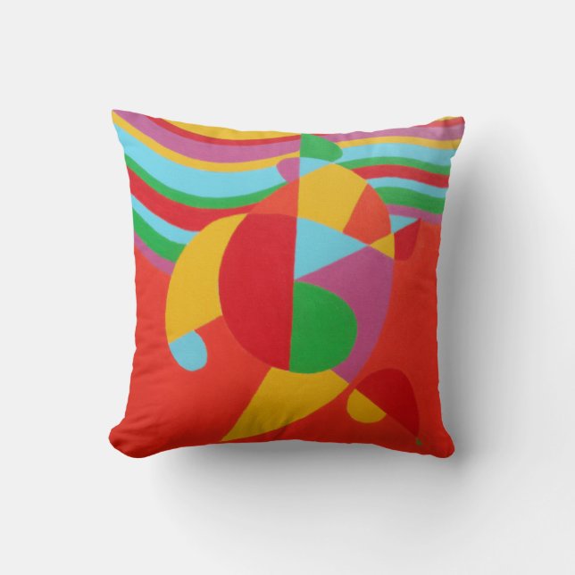 Abstracte Worpkussen Rainbow Rush Kussen (Voorkant)