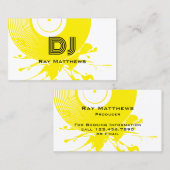 Abstracte Yellow Disc DJ Muziekproducent Visitekaartje (Voorkant / Achterkant)