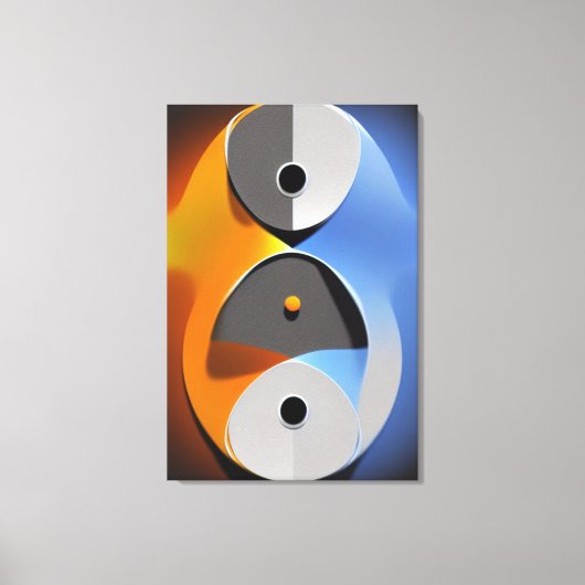 Abstracte Yin Yang Canvas Print (Voorkant)
