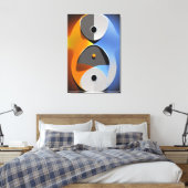 Abstracte Yin Yang Canvas Print (Insitu (Slaapkamer))