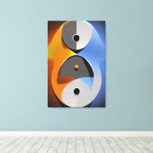 Abstracte Yin Yang Canvas Print (Insitu (Houten vloer))