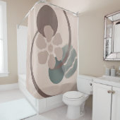 Abstracte Yin Yang flower minimalistische kunst Douchegordijn (In situ)