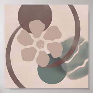 Abstracte Yin Yang flower minimalistische kunst Poster