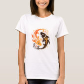 Abstracte Yin Yang Koi Fish Art Design T-shirt (Voorkant)