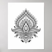 Abstracte yin yang mandala Poster 8,5 inch x 11 in (Voorkant)
