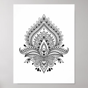 Abstracte yin yang mandala Poster 8,5 inch x 11 in