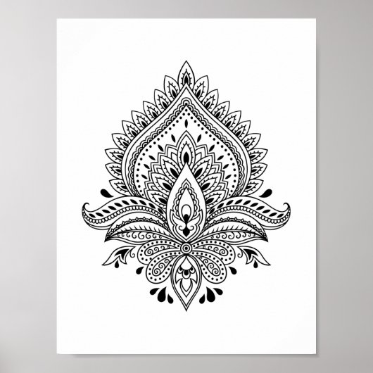 Abstracte yin yang mandala Poster 8,5 inch x 11 in (Voorkant)