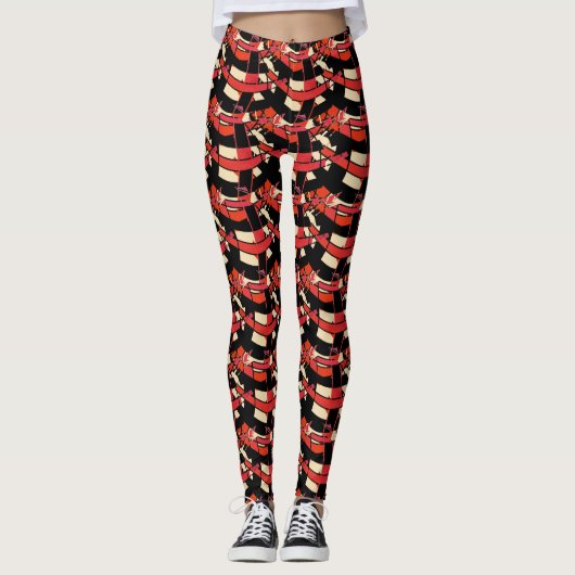 Abstracte Yoga Lady Leggings (Voorkant)