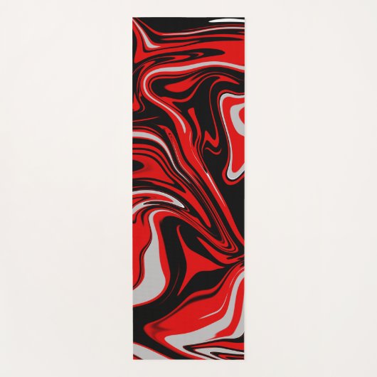 Abstracte Yoga Mat (rood en zwart) (Voorkant)