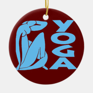 Abstracte YOGA, voeg tekst toe, geef tekst uit Keramisch Ornament