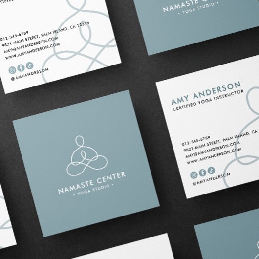 Abstracte yoga/wellness/meditatie vierkante visitekaartje