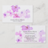 *~* Abstracte Zachte Elegant Floral Waterverf  Visitekaartje (Voorkant / Achterkant)