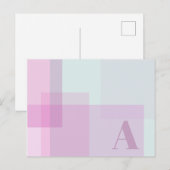 Abstracte Zachte Paarse Roze Mauve Kleuren Monogra Briefkaart (Voorkant / Achterkant)