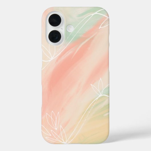 'Abstracte Zachte Pastel Waterverf' iPhone 16 Hoes (Achterkant)