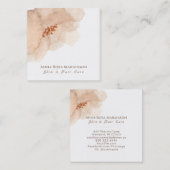 ~* Abstracte zachte perzik beige bloemige Waterver Vierkante Visitekaartje (Voorkant / Achterkant)