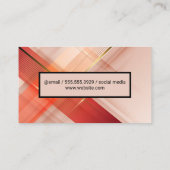Abstracte Zachte Roze en Gouden Lijnen Visitekaartje (Achterkant)