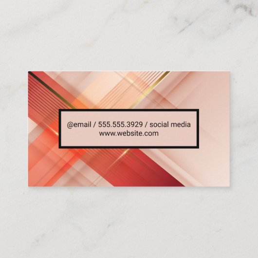 Abstracte Zachte Roze en Gouden Lijnen Visitekaartje (Achterkant)