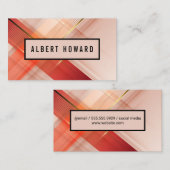 Abstracte Zachte Roze en Gouden Lijnen Visitekaartje (Voorkant / Achterkant)
