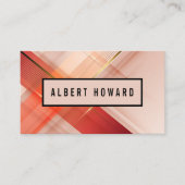 Abstracte Zachte Roze en Gouden Lijnen Visitekaartje (Voorkant)