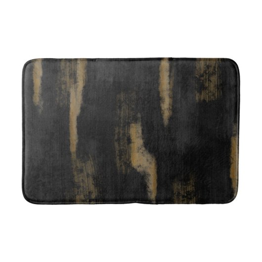 Abstracte zachte steenkool en gouden houtskool badmat (Voorkant)