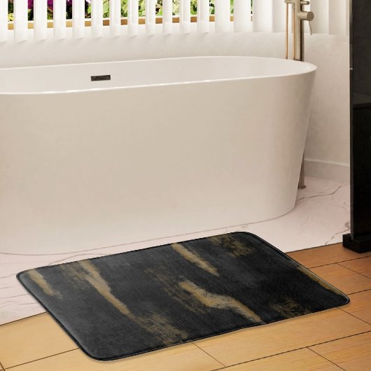 Abstracte zachte steenkool en gouden houtskool badmat