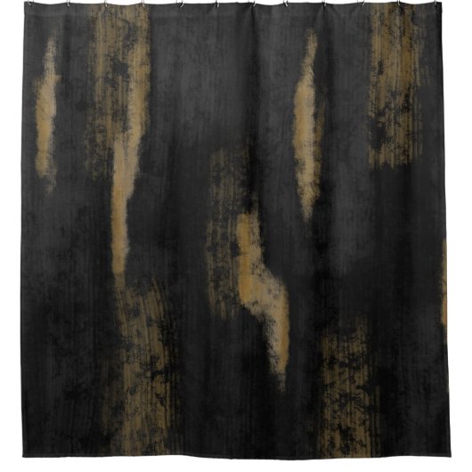Abstracte zachte steenkool en gouden houtskool douchegordijn (Voorkant)