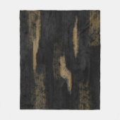 Abstracte zachte steenkool en gouden houtskool fleece deken (Voorkant)
