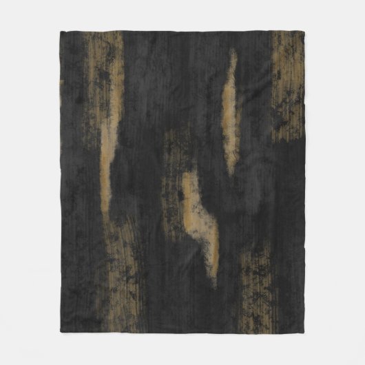 Abstracte zachte steenkool en gouden houtskool fleece deken (Voorkant)