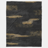Abstracte zachte steenkool en gouden houtskool fleece deken (Voorkant)