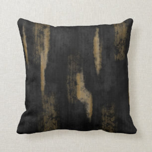 Abstracte zachte steenkool en gouden houtskool kussen