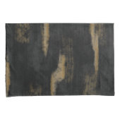 Abstracte zachte steenkool en gouden houtskool kussensloop (Voorkant-Rechts)