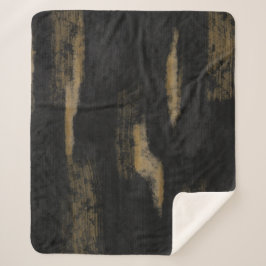 Abstracte zachte steenkool en gouden houtskool sherpa deken
