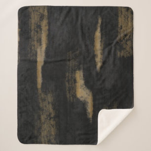 Abstracte zachte steenkool en gouden houtskool sherpa deken