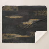 Abstracte zachte steenkool en gouden houtskool sherpa deken (Voorkant (horizontaal))