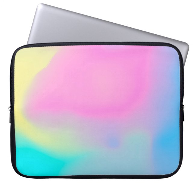Abstracte zachte wolkenachtergrond in pastelkleuri laptop sleeve (Voorkant)