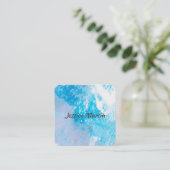 abstracte zakelijke kaart sjabloon blauwe splash vierkante visitekaartje (Staand voorkant)
