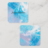 abstracte zakelijke kaart sjabloon blauwe splash vierkante visitekaartje (Voorkant / Achterkant)