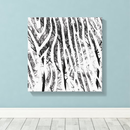 Abstracte Zebra canvas afdrukken (Insitu (Houten vloer))