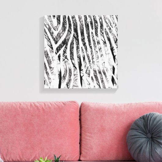 Abstracte Zebra canvas afdrukken (Insitu (Woonkamer))