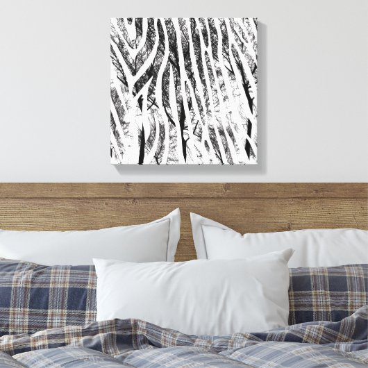 Abstracte Zebra canvas afdrukken (Insitu (Slaapkamer))