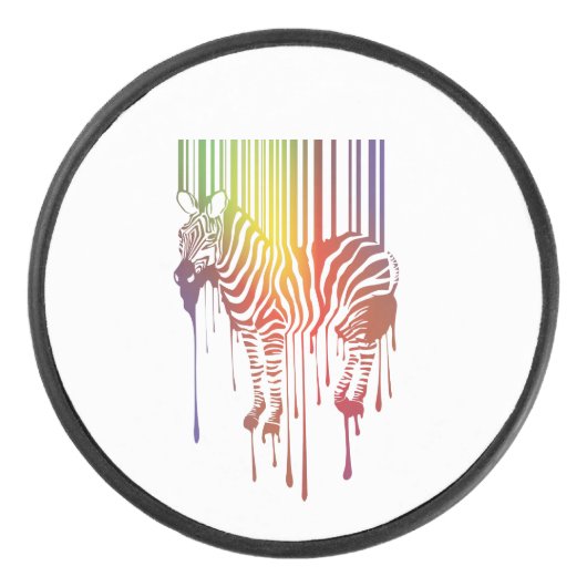 Abstracte Zebra Hockey Puck (Voorkant)