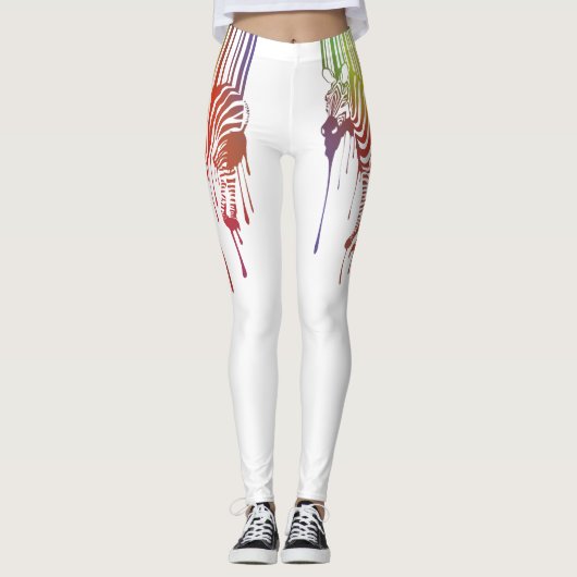 Abstracte Zebra Leggings (Voorkant)