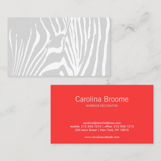 Abstracte Zebra Pattern Designer Visitekaartje (Voorkant / Achterkant)
