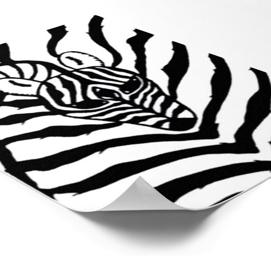 Abstracte Zebra Poster (Hoek)