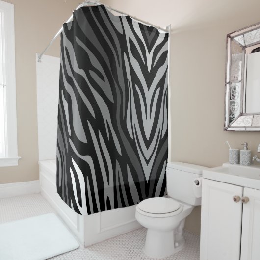 Abstracte zebra regenboogkoele patroongordijn douchegordijn (In situ)