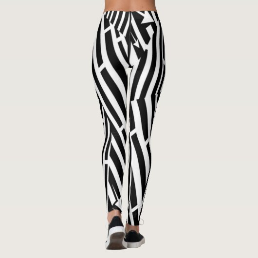 Abstracte Zebra Stripes Yoga Leggings (Achterkant)