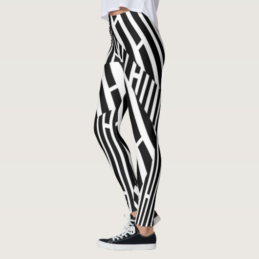 Abstracte Zebra Stripes Yoga Leggings (Links)
